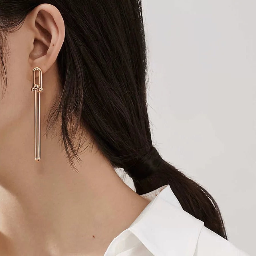 HARDWARE DOUBLE LONG LINK EARRINGS