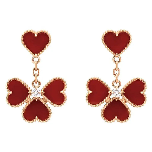 SWEET CLOVER CARNELIAN EARINGS