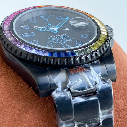 SUBMARINER DATE 40 CUSTOM RAINBOW BLACK BLUE LIMITED EDITION