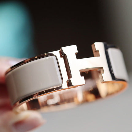 H BRACELET 18MM PINK GOLD BROWN