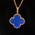 CLOVER NECKLACE TURQUOISE PINK GOLD