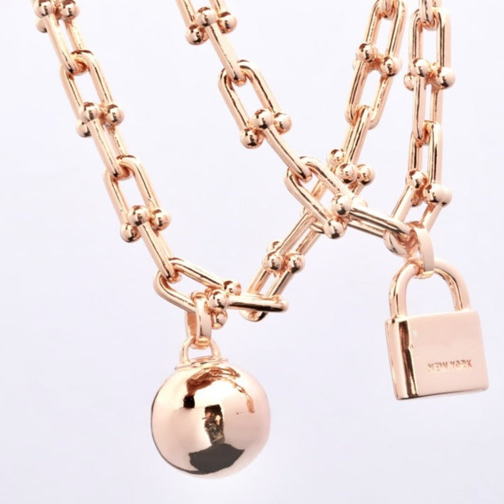 HARDWARE PINK GOLD WRAP NECKLACE