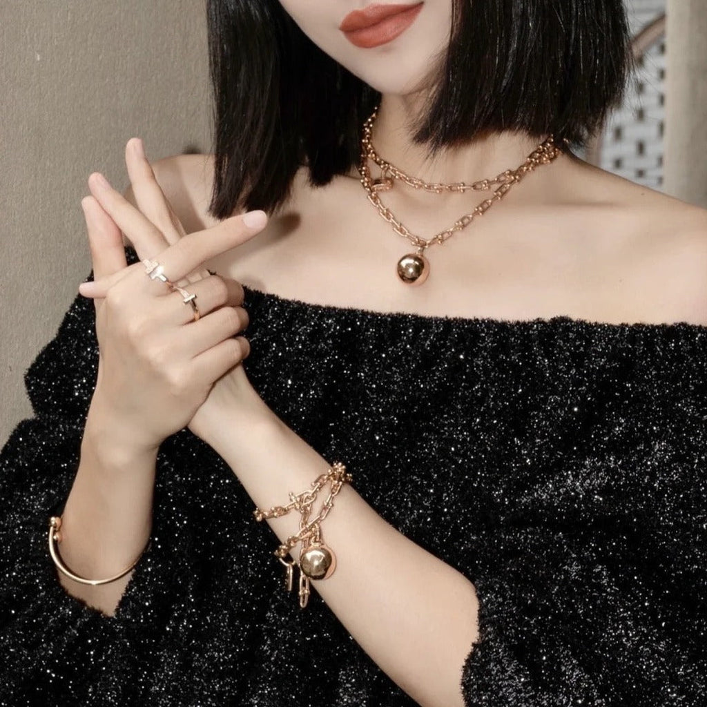 HARDWARE PINK GOLD WRAP NECKLACE