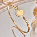 HAPPY HEART BRACELET PINK GOLD TIGER EYE DIAMOND