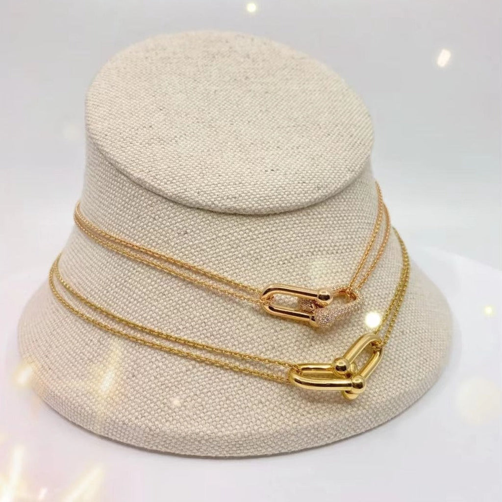 HARDWARE GOLD DOUBLE LINK NECKLACE
