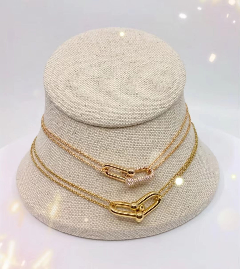 HARDWARE GOLD DOUBLE LINK NECKLACE
