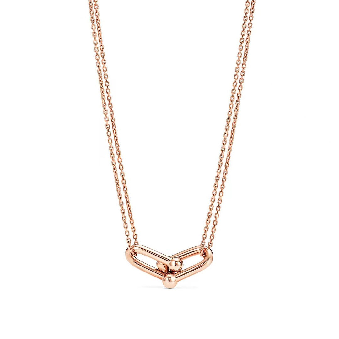 HARDWARE GOLD DOUBLE LINK NECKLACE