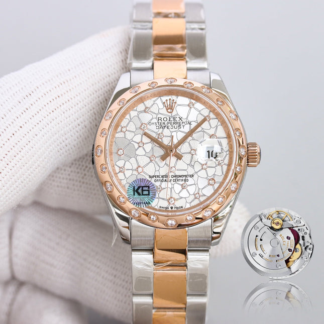 DATEJUST 31 TWO-TONE PINK GOLD STEEL GREY DIAL