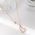WULU 2 MOTIF PINK MOP PINK GOLD NECKLACE