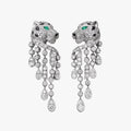 PANTHERE ONYX MALCHITE DIAMOND DROP EARRINGS