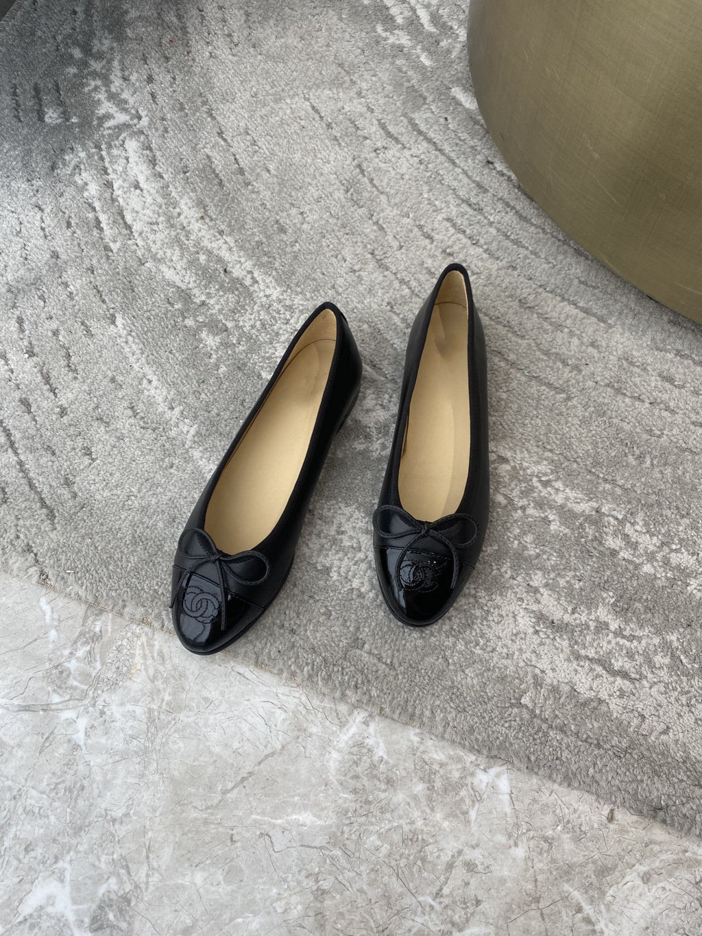 BALLET FLATS BLACK LAMBSKIN WITH BOW