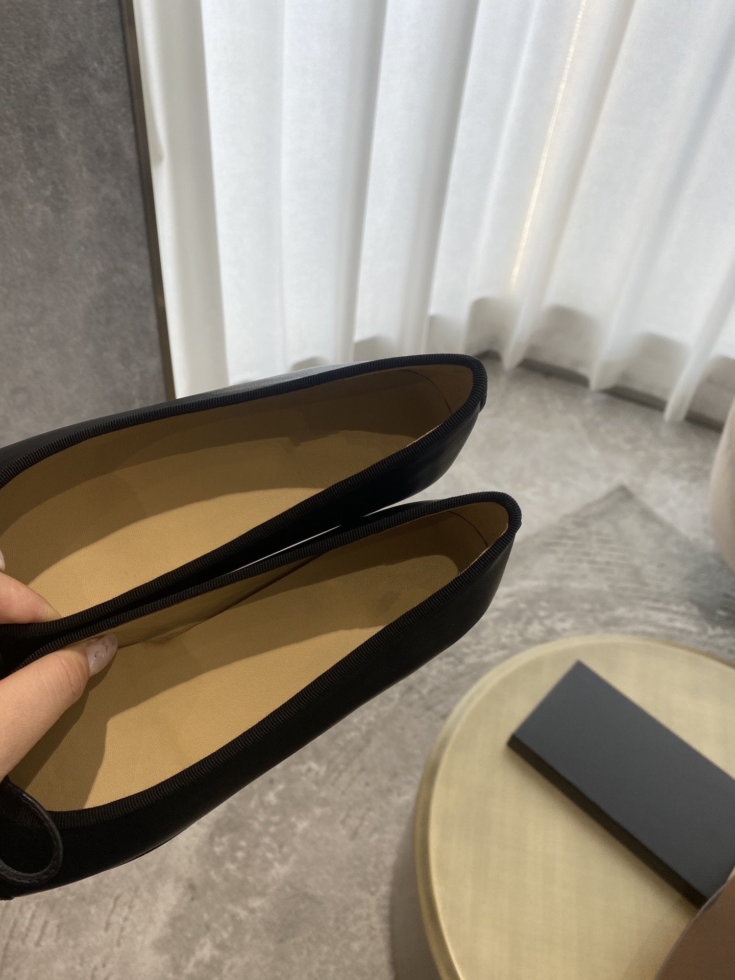 BALLET FLATS BLACK LAMBSKIN WITH BOW