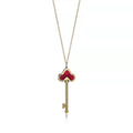 FLEUR DE LIS PINK GOLD DIAMOND CARNELIAN NECKLACE