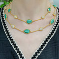 BOHEME 16 MOTIF MALACHITE DIAMOND GOLD NECKLACE