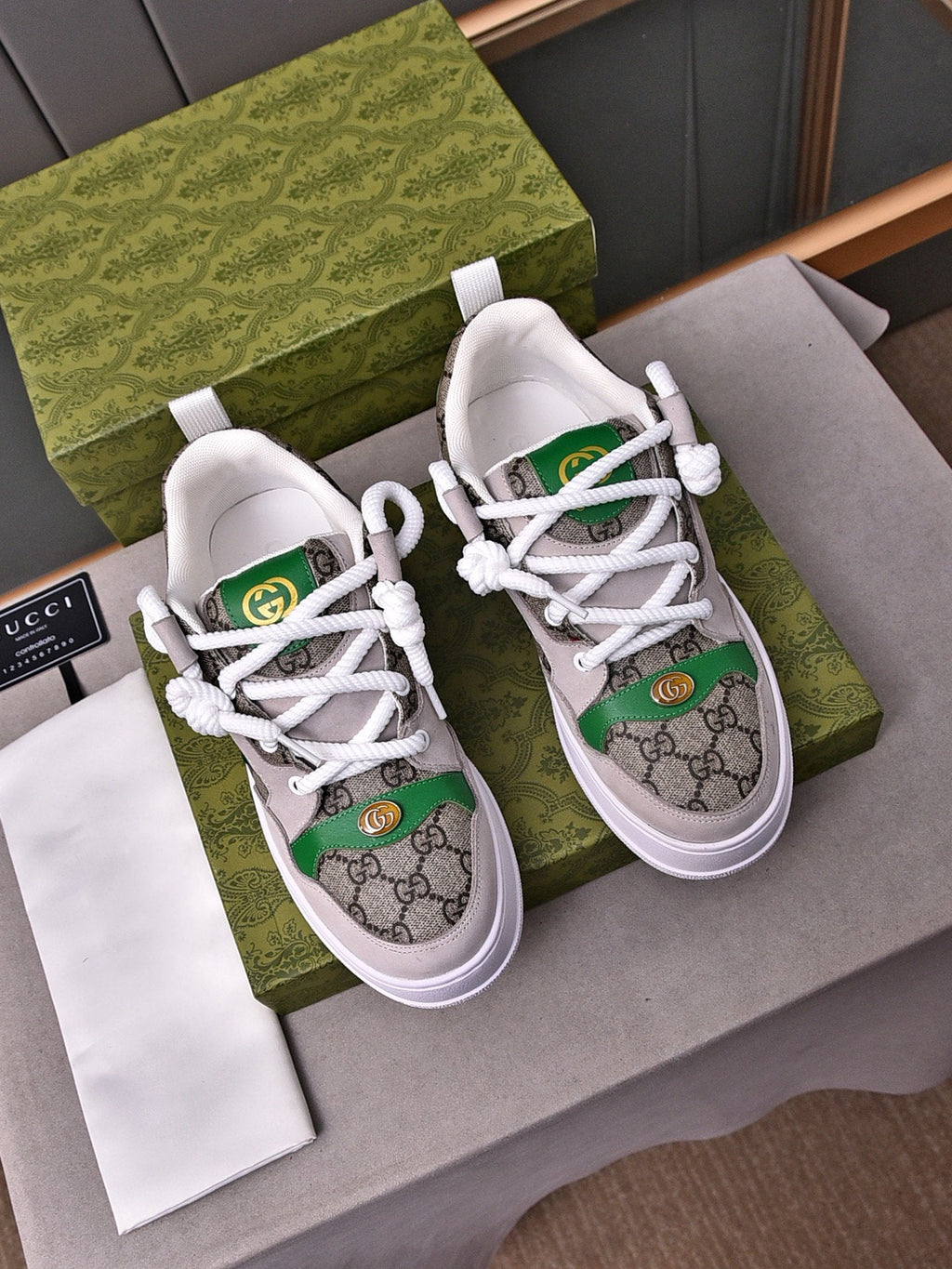 GG SNEAKERS SCREENER GREY LEATHER