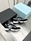 CC TRAINERS TWEED  BLACK WHITE CALFSKIN
