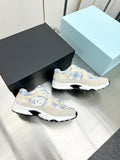 CC TRAINERS TWEED BLUE WHITE CALFSKIN