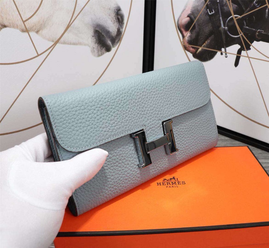 HM CLUTCH CONSTANCE 20.5 ICEBERG CALFSKIN SILVER HARDWARE