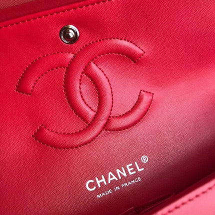 CHANEL 26S FLAP BAG MEDIUM 25 IN RED PATENT CALFSKIN GOLD HARDWARE
