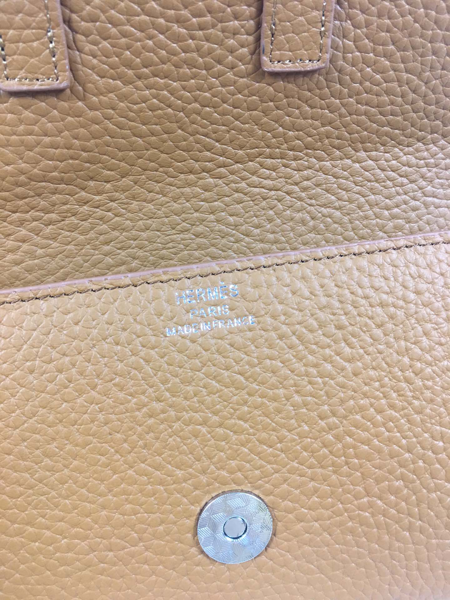 HM SNAP LOCK WALLET 19.5 SEPIA GRAINED CALFSKIN