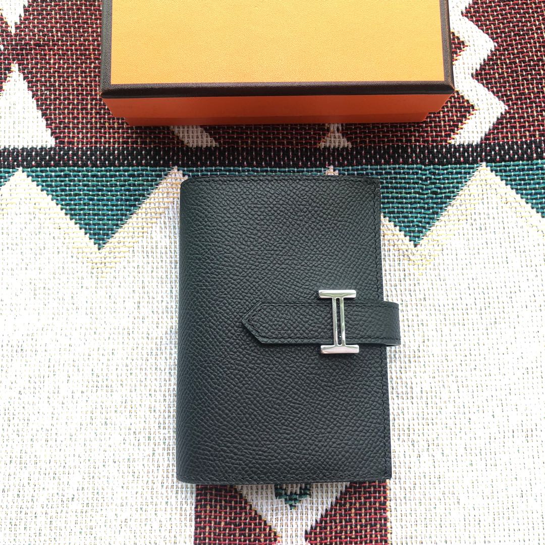BEARN COMPACT WALLET 12 IN BLACK EPSOM LEATHER