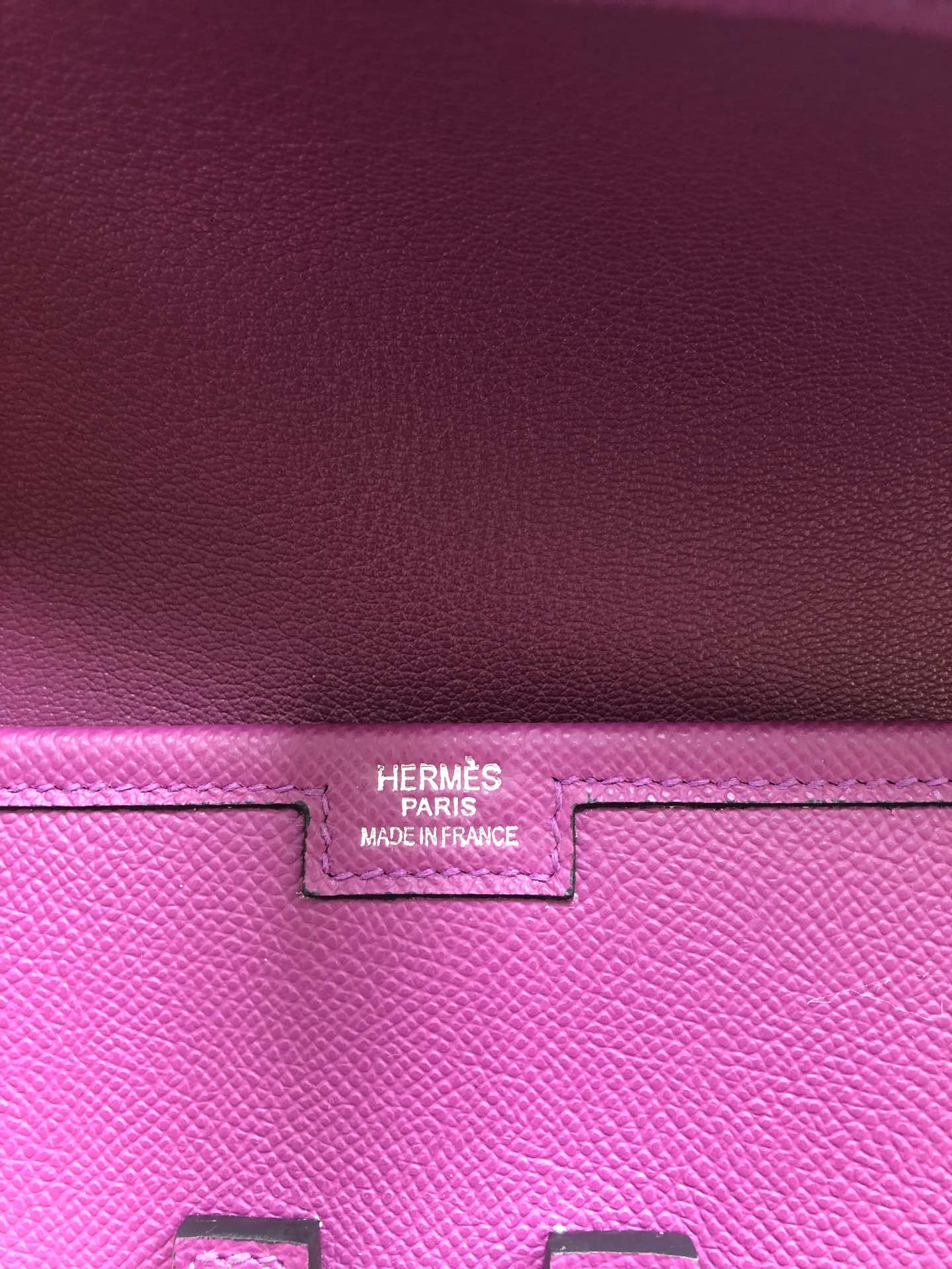 JIGE ELAN 29 CLUTCH IN MAGENTA PURPLE CALFSKIN