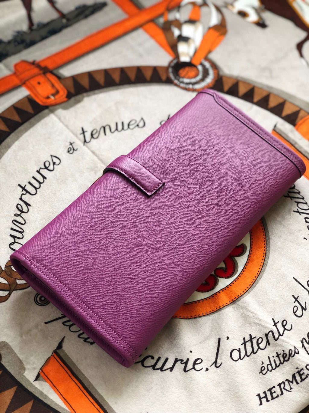 JIGE ELAN 29 CLUTCH IN MAGENTA PURPLE CALFSKIN