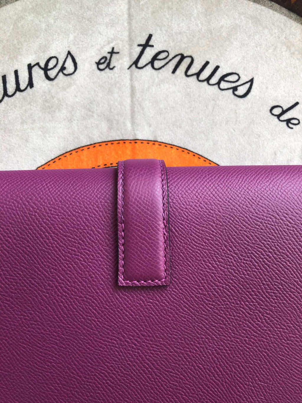 JIGE ELAN 29 CLUTCH IN MAGENTA PURPLE CALFSKIN