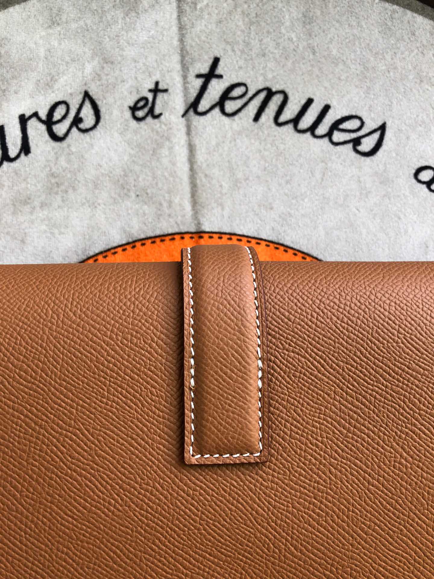 JIGE ELAN 29 CLUTCH IN BRONZE BROWN CALFSKIN