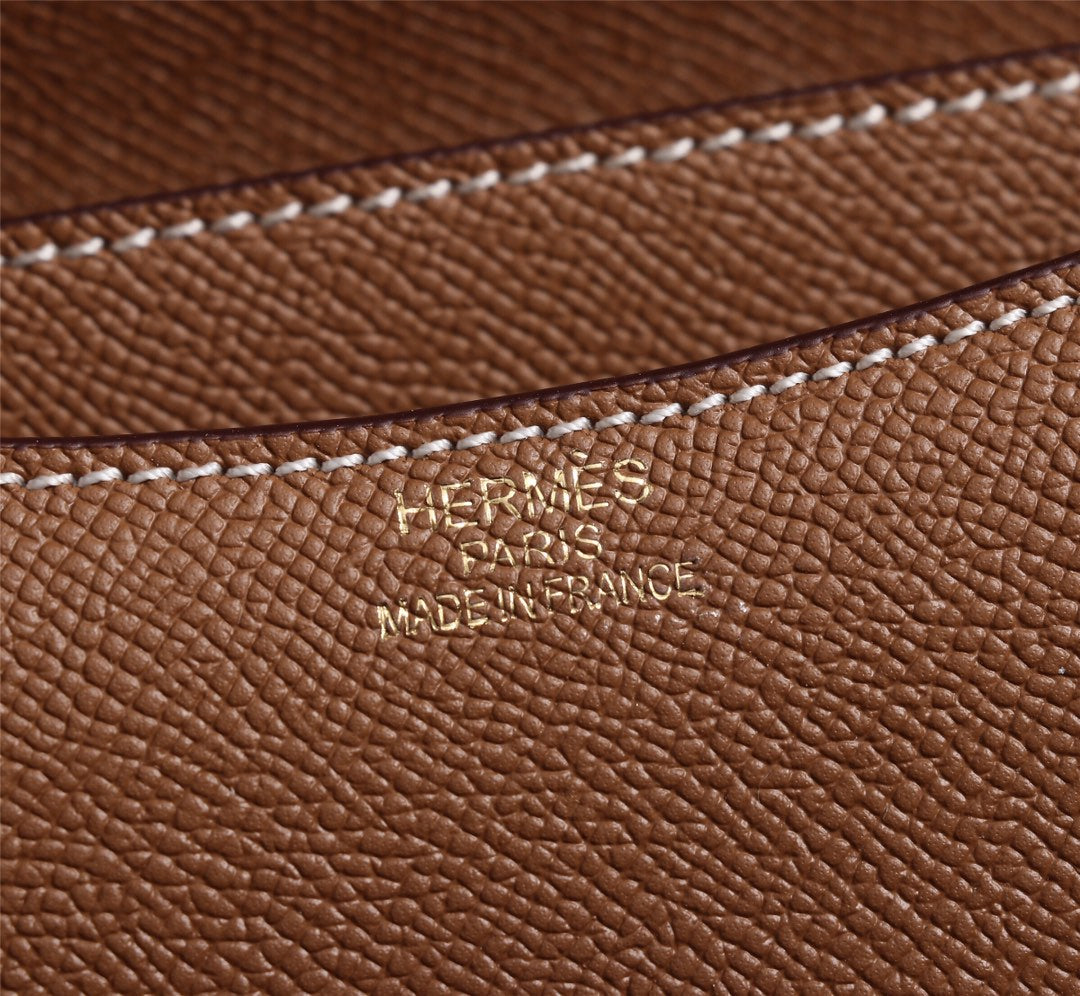 HM CONSTANCE BAGS 19 RUSSET LAMBSKIN GOLD BUCKLE