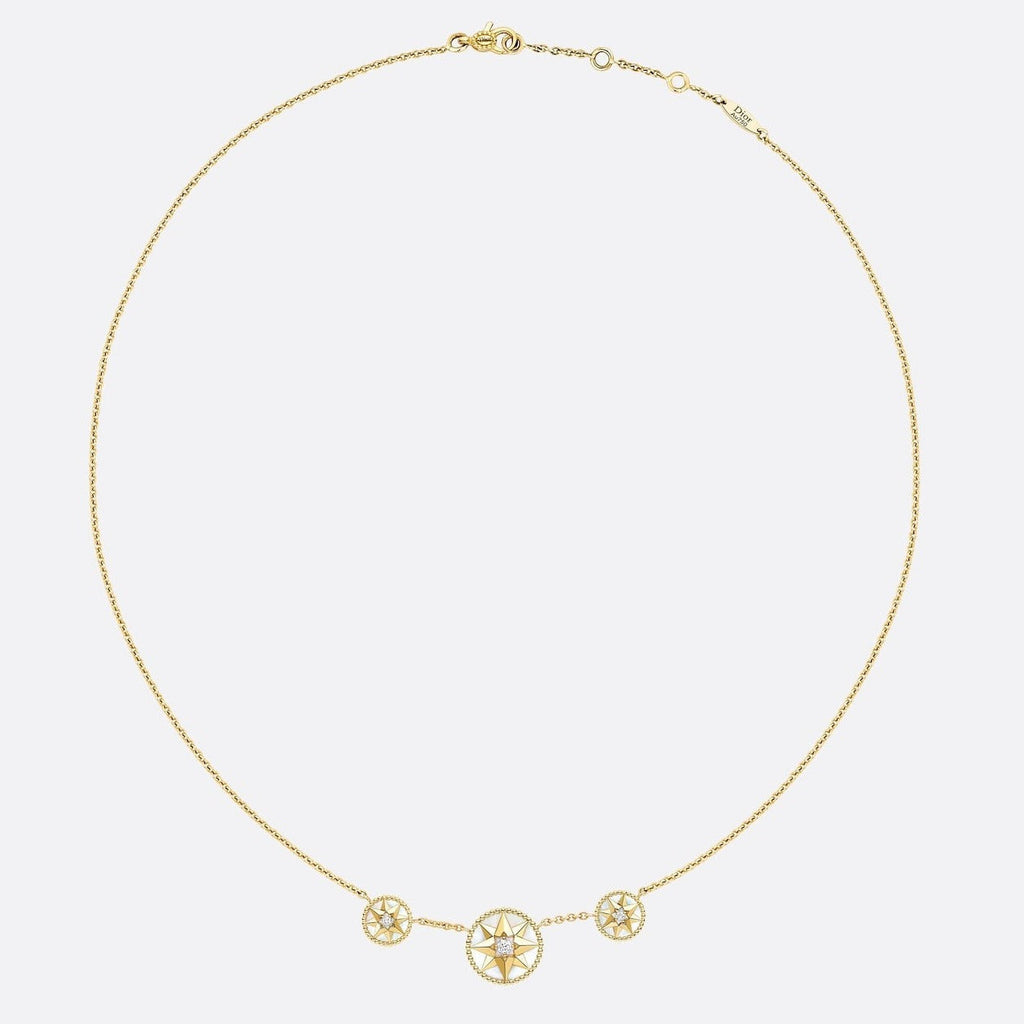 ROSE DES VENTS 3 MOTIF GOLD MOP NECKLACE