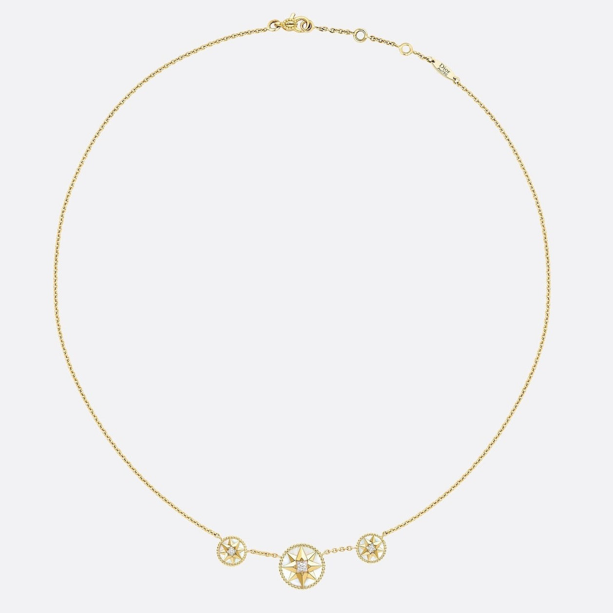 ROSE DES VENTS 3 MOTIF GOLD MOP NECKLACE