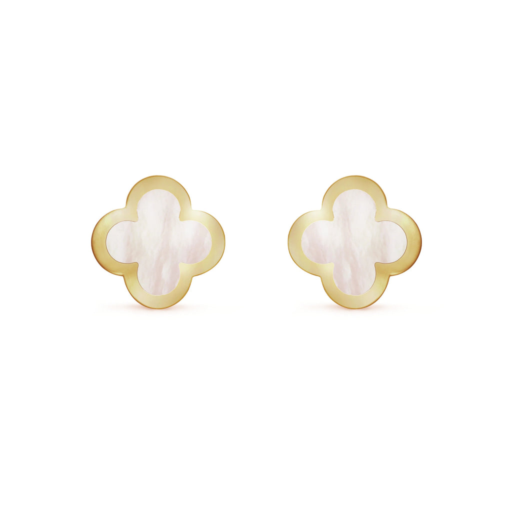 PURE CLOVER MOP PINK GOLD EARRINGS