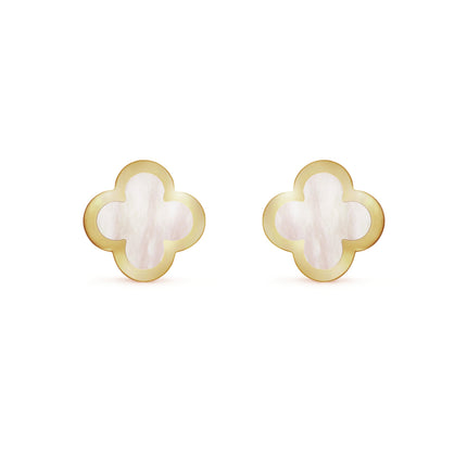 PURE CLOVER MOP PINK GOLD EARRINGS