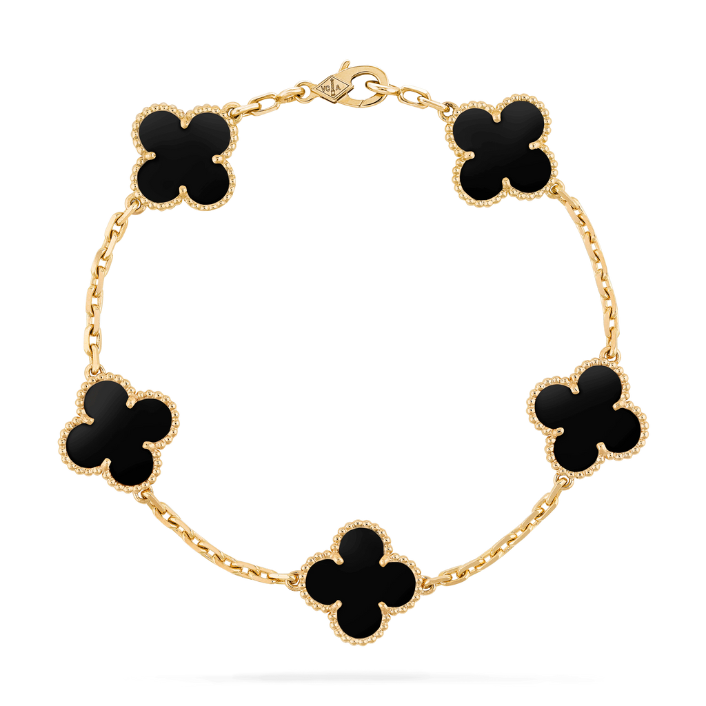 CLOVER BRACELET 5 MOTIFS ONYX