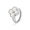 CLOVER SILVER MOP DIAMOND RING