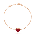 HEART CARNELIAN PINK GOLD BRACELET