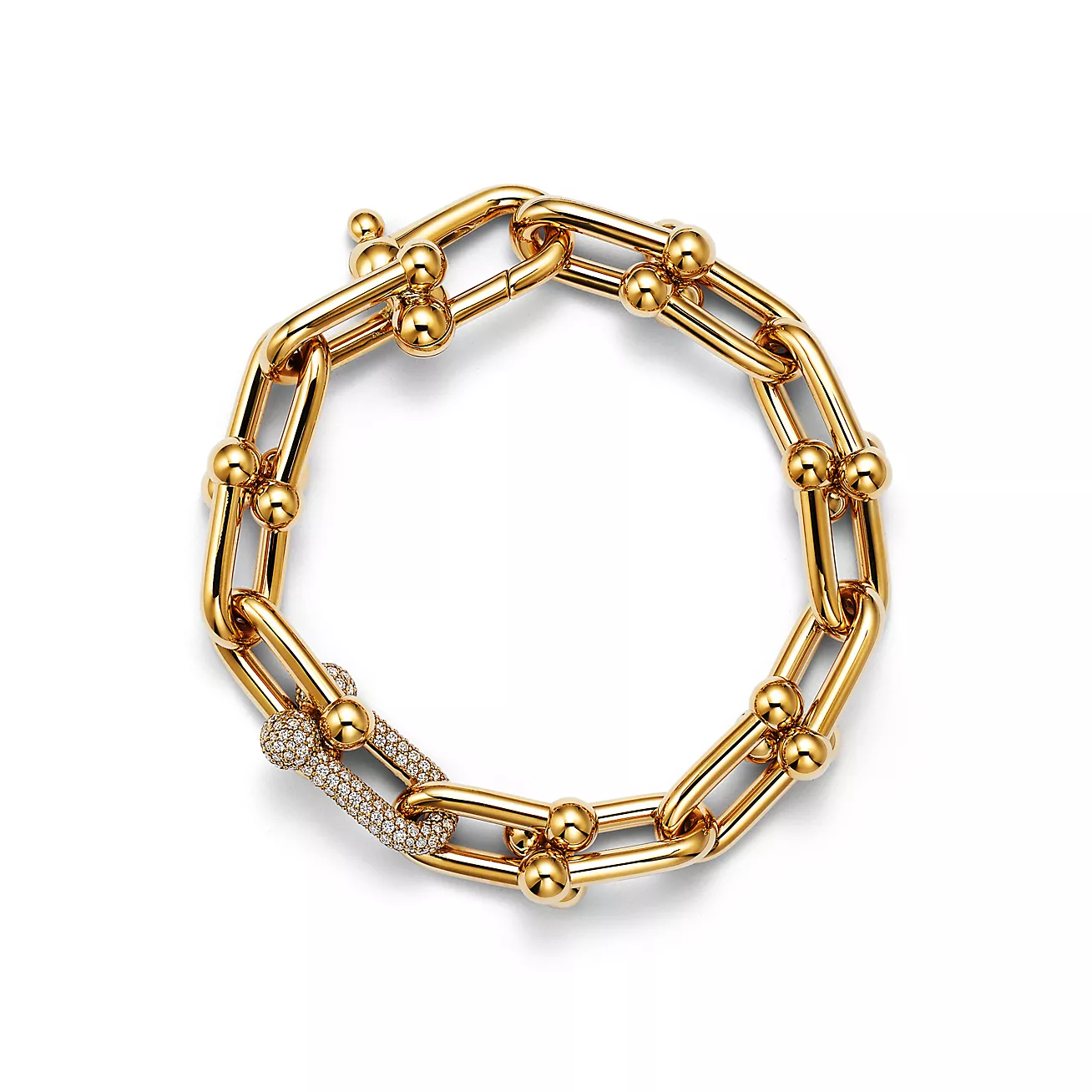 HARDWARE LARGE LINK GOLD DIAMOND BRACELET