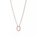 LOCK SMALL PENDANT PINK DIAMOND PINK GOLD NECKLACE
