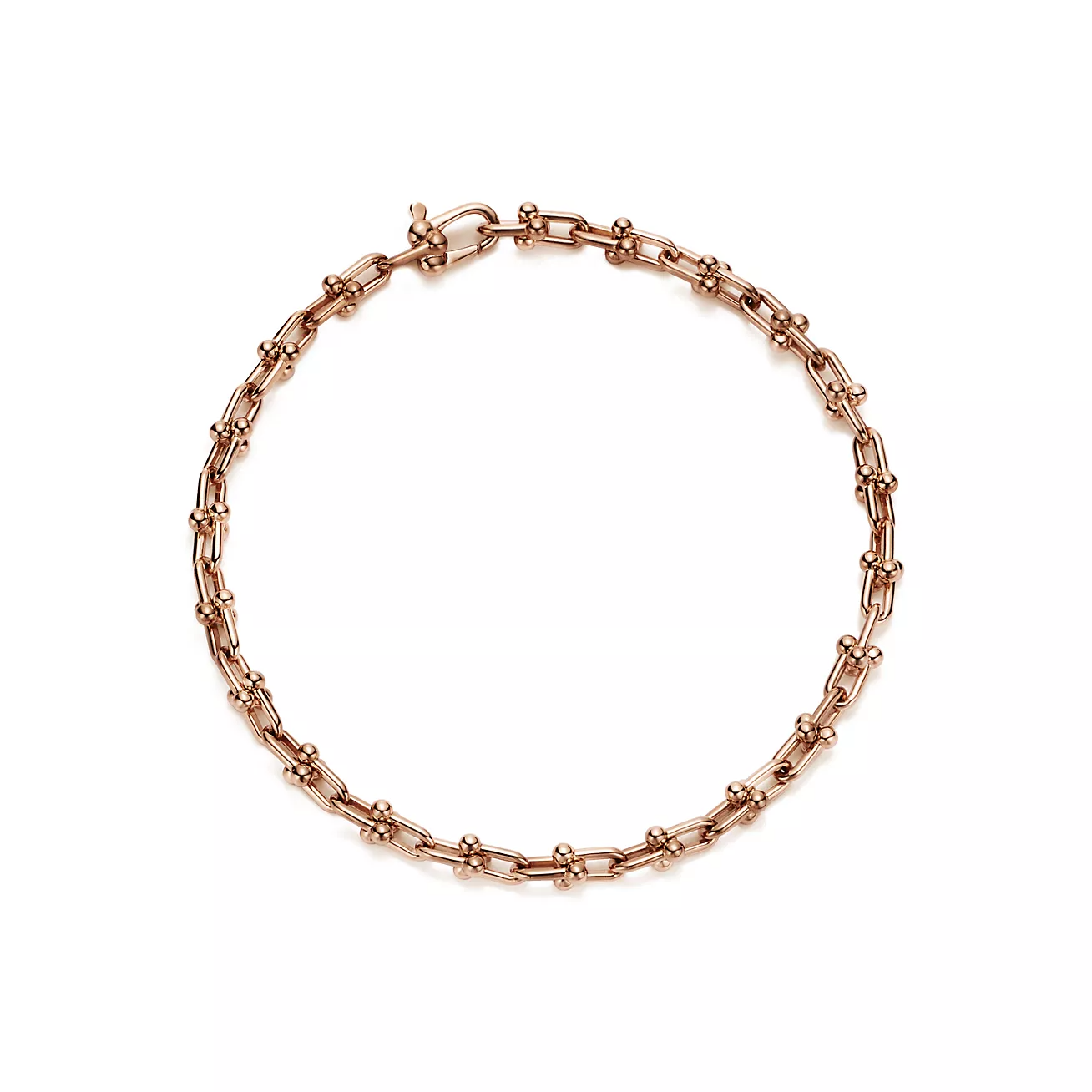 HARDWARE MICRO LINK 44 MOTIF PINK GOLD BRACELET