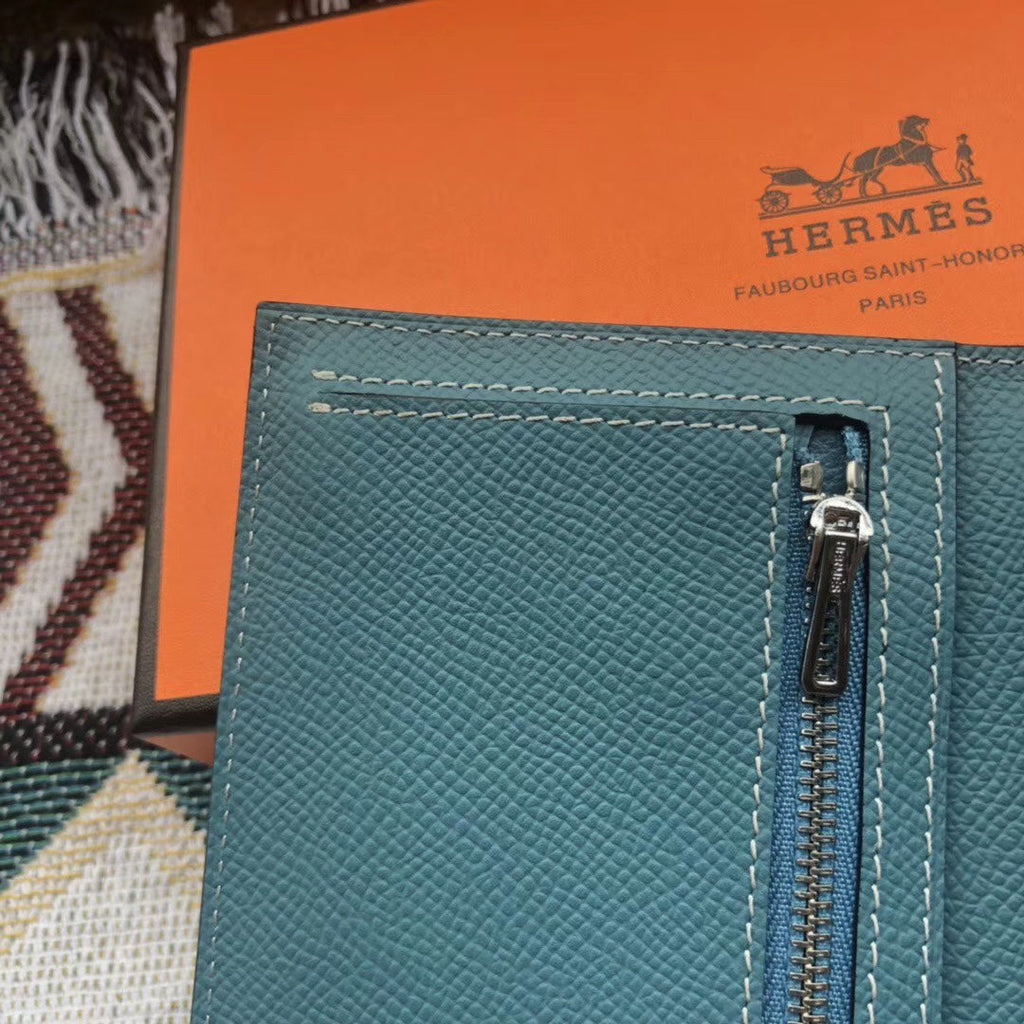 BEARN LONG 17 WALLET IN PINE GREEN EPSOM LEATHER