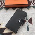 BEARN LONG 17 WALLET IN BLACK EPSOM LEATHER