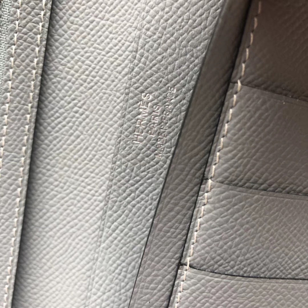 BEARN LONG 17 WALLET IN SHADOW GRAY EPSOM LEATHER