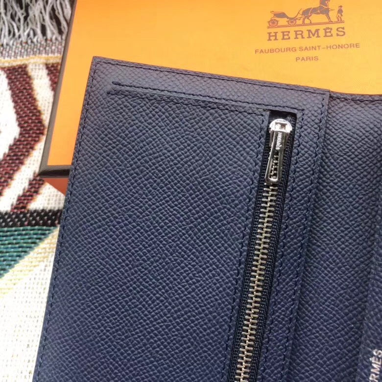 BEARN LONG 17 WALLET IN PRUSSIAN BLUE EPSOM LEATHER