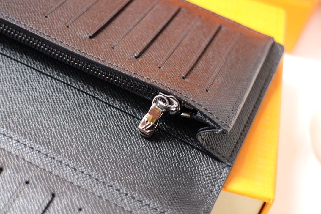 LV 25S FUJIWARA HIROSHI WALLET 19 IN MONOGRAM ECLIPSE COATED CALFSKIN