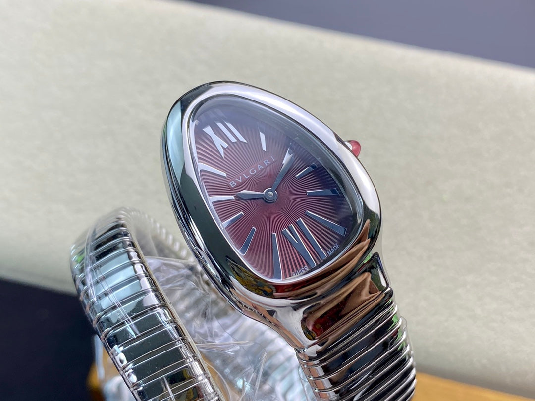 SERPENTI TUBOGAS QUARTZ STEEL RED DIAL