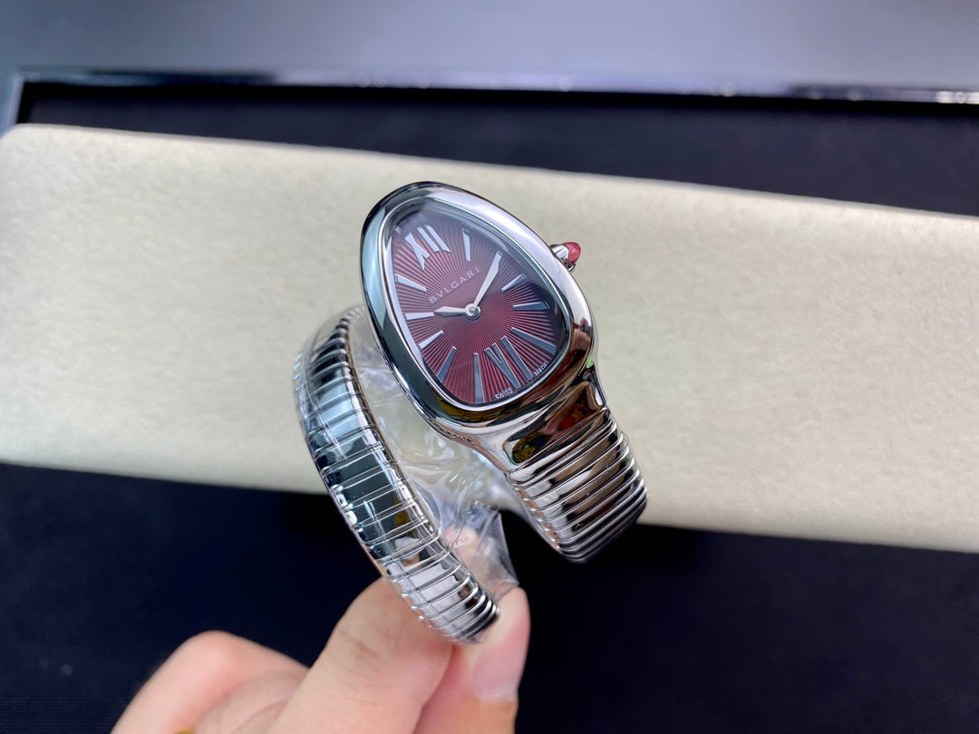 SERPENTI TUBOGAS QUARTZ STEEL RED DIAL