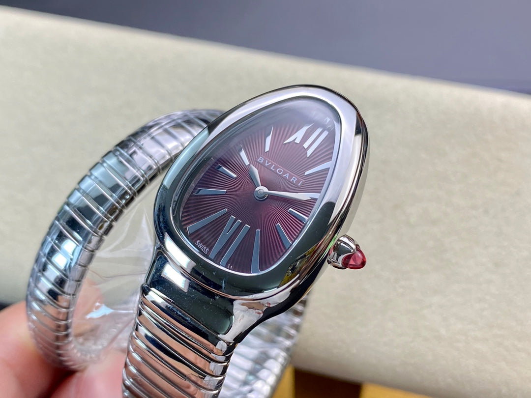 SERPENTI TUBOGAS QUARTZ STEEL RED DIAL