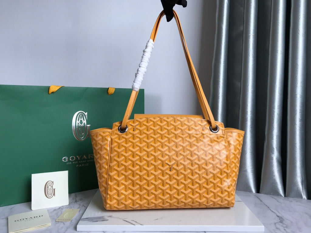 GOYA 26S ROUETTE PM TOTE BAG 30CM IN CARAMEL BROWN CANVAS AND CALFSKIN