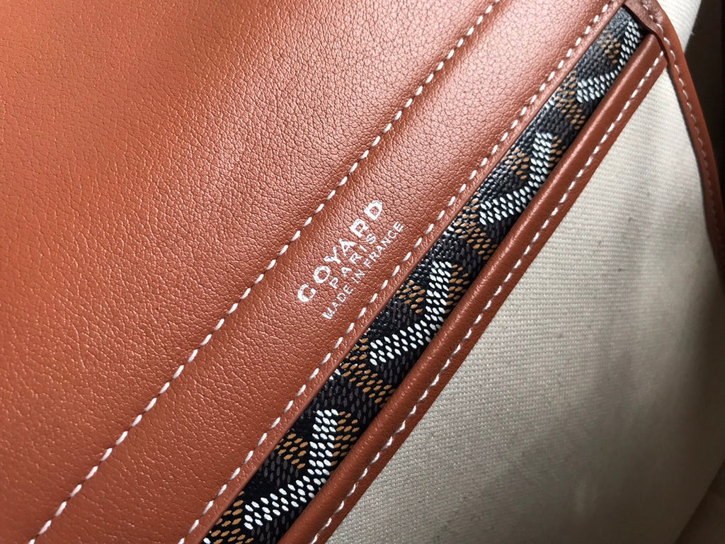 GOYA 26S ROUETTE PM TOTE BAG 30CM IN BROWN CANVAS AND CALFSKIN